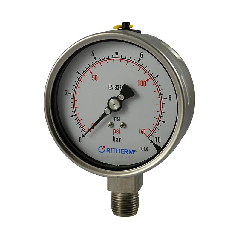 Medidor de pressão todo em aço inoxidável soldado a laser